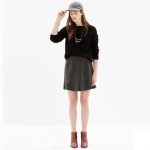 Madewell Wool Boulevard Micro Mini Skirt in Grey Black charcoal size 8
